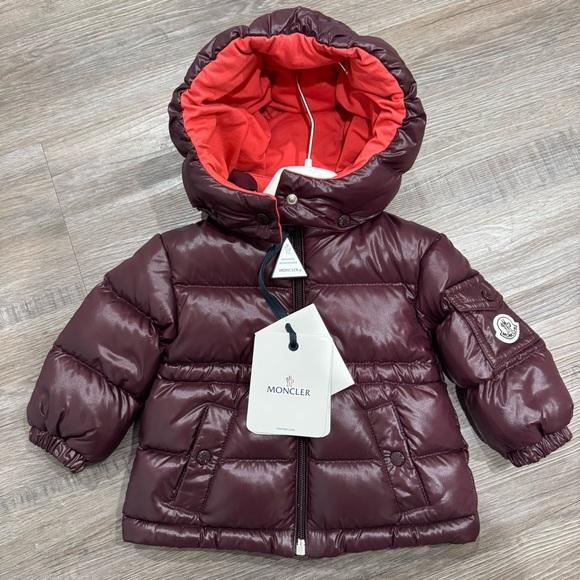 Moncler Maire Giubbotto Burgundy Wine Purple Puffer Coat Kids - Picture 1 of 15